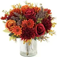 Kunstblumenstrauß Künstliche Blumen 2/4 Bündel künstliche Rosen Gänseblümchen, Agger, Perfekt für Hochzeit, Party oder Heimdekoration in Rosa