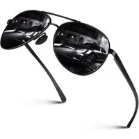 LuxusKollektion Pilotenbrille Sonnenbrille Herren Pilotenbrille Polarisiert UV400 CAT3 CE Schwarz