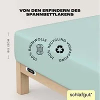 Schlafgut Spannbettlaken EASY JERSEY Bettlaken, 150 g/m², 100% Baumwolle, Spannbetttuch, Jersey, Gummizug: rundum, (1 Stück), Spannbettlaken bis 22 cm Höhe, bügelfrei, pflegeleicht, perfekter Sitz