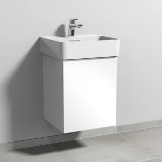 Sanipa 3way Waschtischunterbau zu Laufen VAL Waschtisch mit 1 Tür, Weiß-Glanz SF82078