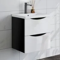 duschspa Waschtisch Waschbecken mit Unterschrank Badmöbel Set Waschtisch mit Unterschrank (Smiley), 50/60/80/100/120 cm
