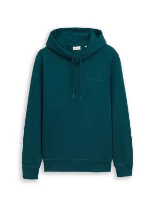 Tom Tailor - Hoodie Sweatshirt mit Logo-Print deep meadow green - Gr. - XXL