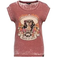 QueenKerosin Print-Shirt Hasta La Vista (1-tlg) mit Roll-Up