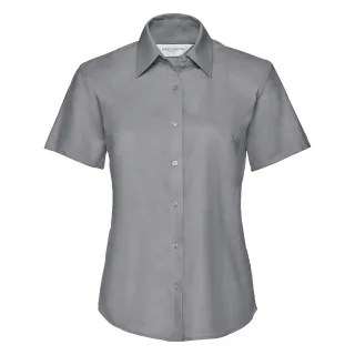 Russell Collection Damen/Damen Kurzarm-Oxfordhemd (Silbergrau)