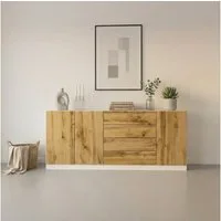 borchardt Möbel Sideboard Vaasa, Kommode mit 3 Türen und 4 Schubkästen auf Kugelführungen, Breite 190 cm