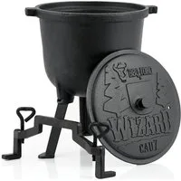 BBQ-Toro Grilltopf Zauberkessel "Wizard", 7 Liter, Gusseisen Kochtopf mit drei Beinen, De, Gusseisen