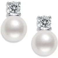 ROUGEMONT Perlenohrringe Edle Süßwasser Perlen Ohrstecker Zirkonia 925 Sterling Silber, Echtschmuck