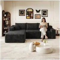 BlingBin Sofa Wolken Sofa L Form 241 cm Modernes Ecksofa Tiefer Sitzkomfort Couch, 3er Set 1 Teile, bekleidete Couchen für den Wohnraum, tiefer Sitz mit Ecke,ohne Montage