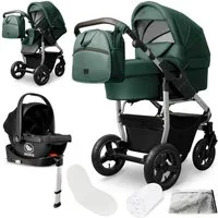 bergsteiger Kombi-Kinderwagen Babywagen Capri 3in1, Kombikinderwagen Komplettset, (10-tlg)