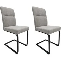 HTI-Living Esszimmerstuhl Schwingstuhl Liron Grau 2er-Set (Set, 2 St), Esszimmerstuhl Freischwinger