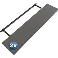 Casaria Wandregal, Grau Hängeregal mit Halterung 15kg Tragkraft Küche Matt 110cm