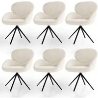 Juskys Esszimmerstuhl Albano (6 St), 360° drehbar, verstellbare Füße, einfache Montage, modernes Design