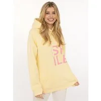 Zwillingsherz Hoodie "Alissa" Langarm, Kapuze, Neon-Details, Kordelzug, Frontprint, Kängurutasche