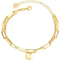 Firetti Armband Schmuck Geschenk Edelstahl Armschmuck Ankerkettengliederung Plättchen