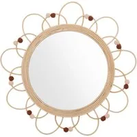 Atmosphera Créateur d'intérieur Wandspiegel Dekospiegel CAMPAGNE, Rattan, Ø 38 cm