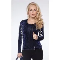 Passioni 2-in-1-Strickjacke Twinset mit Leoprint und Reißverschluss