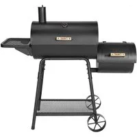 TAINO Smoker KAMAYO, Holzkohle-Grill, Räucherofen, Standgrill, Klein, BBQ-Grillwagen