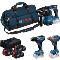 Bosch Professional Elektrowerkzeug-Set Bosch Professional 18V Profi-Set Bohrhammer GBH