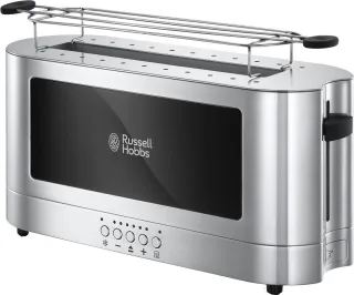 RUSSELL HOBBS Toaster "Elegance 23380-56" 1 langer Schlitz 1420 W Glas/Edelstahl, inkl Brötchenaufsatz, 6 Bräunungsstufen