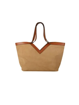 Giulia Monti Tote Bag Beige Goldbraun