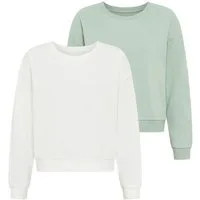 Flashlights Sweatshirt (2er-Pack) im Basic-Stil, Langarm, Rundhalsausschnitt, mit Rippbündchen