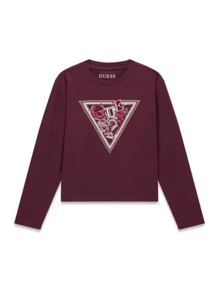 Guess Kids - MIDI LS T-SHIRT DEEP MAROON - Gr. - 12