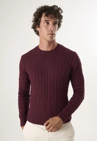 Pullover Pullover Mit Rundhalsausschnitt Aus Kabelstrick