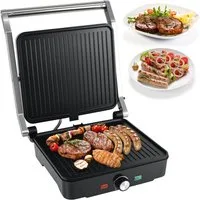 OZAVO Kontaktgrill Elektrischer Tischgrill, Paninimaker, Antihaftbeschichtetete Platten, 2000 W, sandwichtoaster, 180° Öffnung, Fettarmes Grillen