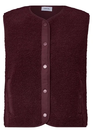 CECIL - Teddy-Weste mit Softshelldetails red wine - Gr. - M