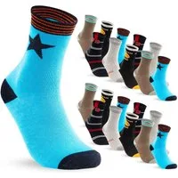 sockenkauf24 Socken 10 Paar Kinder Socken Jungen & Mädchen Baumwolle Kindersocken (23-26) - 54333