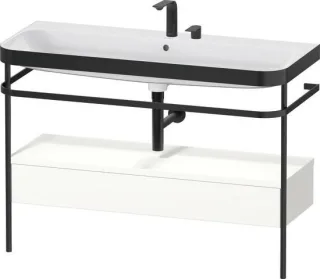 Duravit Happy D.2 Plus c-bonded Set mit Metallkonsole und Schubkasten Weiß Supermatt 1175x490x850 mm HP4744E84840000