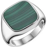 GIORGIO MARTELLO MILANO Silberring Siegelring mit Malachit, Silber 925