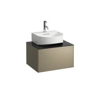 LAUFEN Waschtischunterschrank SONAR f.HWB H816341/2 1 Schubl 575x455 Ausschn mi Titan&Nero Marquina, H4054310341421
