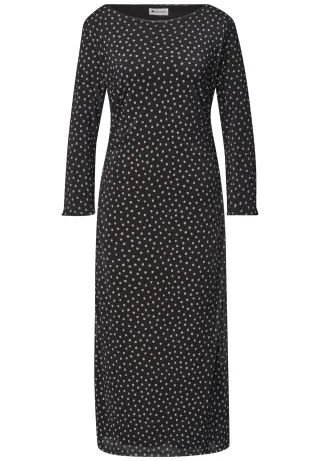 Street One - Midikleid mit seitlicher Raffung black coffee - Gr. - 40