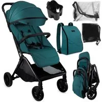MoMi Kinder-Buggy Andrea, Automatik-Faltsystem & Zubehörpaket inkl. Regenschutz