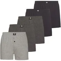 CECEBA Boxershorts CECEBA Herren Boxershort grau uni 5er Pack (5-St)
