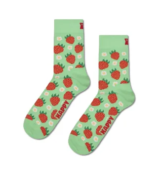 happy socks - Strawberry Short Crew Sock Grün - Gr. - 38