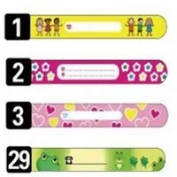 Illes-Laedchen Armband SOS Armband Kinder 8er Set, Notfallarmband mit Adressfeld, wasserfest, wiederverwendbar Sicherheitsarmband für Urlaub & Ausflüge