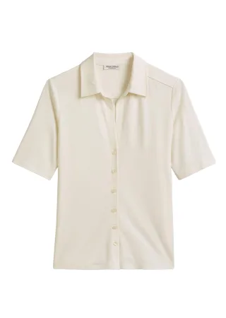 Marc OPolo Casual - Kurzarm-Jerseybluse beige - Gr. - XS