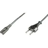 Europäisches Netzanschlusskabel schwarz, 1,80 Meter, Euro-Stecker