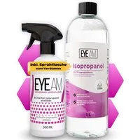EyeAm Isopropanol 99,9% (IPA) mit 500ml Zusatzflasche zum Verdünnen, Reinigungsalkohol