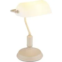 OTTO home Tischleuchte Lirria Bankerslamp, Ein-/Ausschalter, ohne Leuchtmittel, Wippschalter am Kabel, Bankerlampe, beige, Vintage