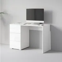 Home affaire Schreibtisch Vera, Computertisch mit LED-Beleuchtung (1-St), Moderner Schreibtisch, Push-to-Open, 3 Schubladen, B 110 oder 150 cm
