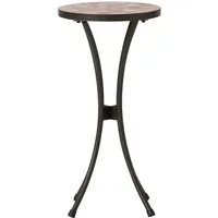 Dehner Blumenständer Mosaik Blumenhocker Chiara, versch. Größen, terra-rosé, romantischer Beistelltisch mit pulverbeschichtetem Metallgestell