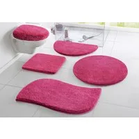 OTTO home Badematte Merida, Badvorleger, Badezimmer Teppich, Höhe 32 mm, rutschhemmend beschichtet, schnell trocknend, strapazierfähig, fußbodenheizungsgeeignet, Kunstfaser, wellenförmig, Badteppich, Uni Farben, rechteckig, rund & als 2-tlg. Set erhä