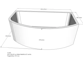 Neuesbad Wannenträger für Bette Pool II 164x96 re SW13620