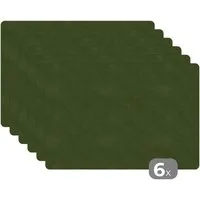 MuchoWow Platzset Leder - Grün - Tiere, (6-St), Platzsets, Tischset, Abwaschbar, Tischsets, Platzdeckchen