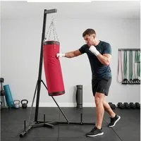 SPORTNOW Boxsackhalterung Boxsack Trainingsgerät Höhenverstellbar Freistehend Stahl, (bis 0 Zoll, Boxsackhalter, 2-tlg., Boxsackständer, für Heimtraining Fitnessstudio)
