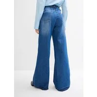 bonprix Weite Jeans weite Passform, 5-Pocket-Design, elastischer Bequembund, hohe Bundhöhe