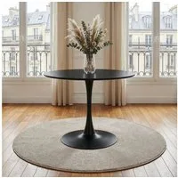 IDIMEX Esstisch LOIRE, Runder Esszimmertisch 100 cm mit Tulpenfuß und MDF-Platte Schwarz